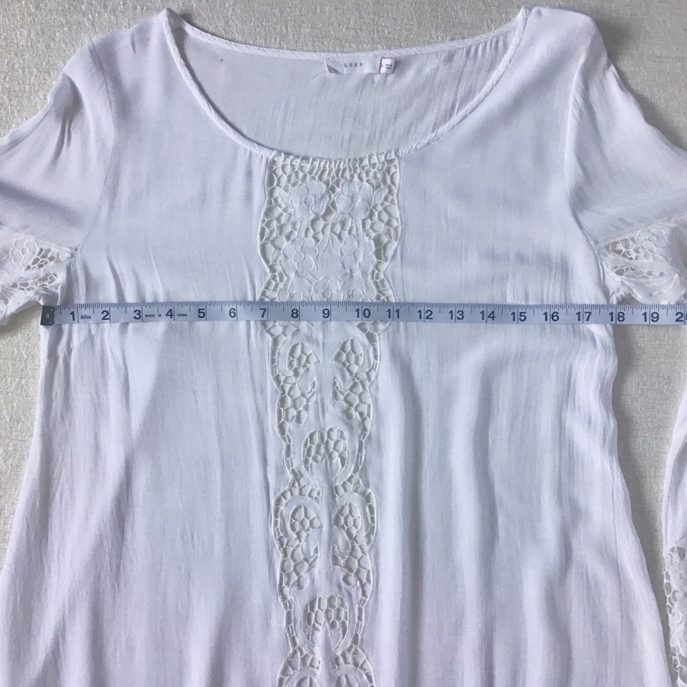 Lush Swim Cover Up Woman’s Size Medium Floral Pattern Cutouts Bell Sleeves - Picture 11 of 14